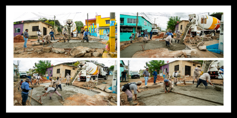 Se realizan trabajos de rehabilitación vial en Minatitlán