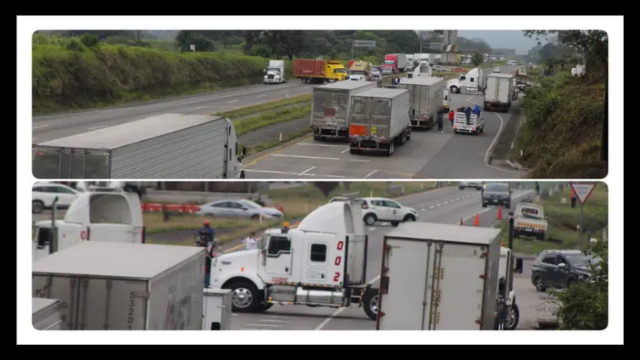 Bloqueo de transportistas causa caos vial en la Córdoba-Veracruz