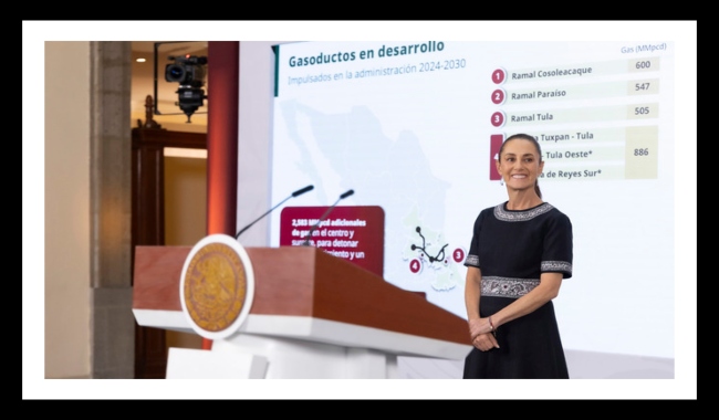 “Nuestro objetivo es la soberanía energética”: Presidenta presenta el Plan de Gasoductos con una inversión de más de 140 mil mdp hacia 2030