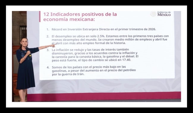 Presidenta Claudia Sheinbaum destaca 12 indicadores que muestran la fortaleza de la economía mexicana